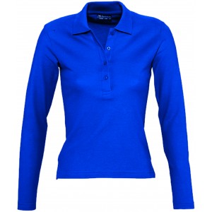 POLO PIQUE SENHORA M/COMP 3 BOT PODIUM AZUL PORTO